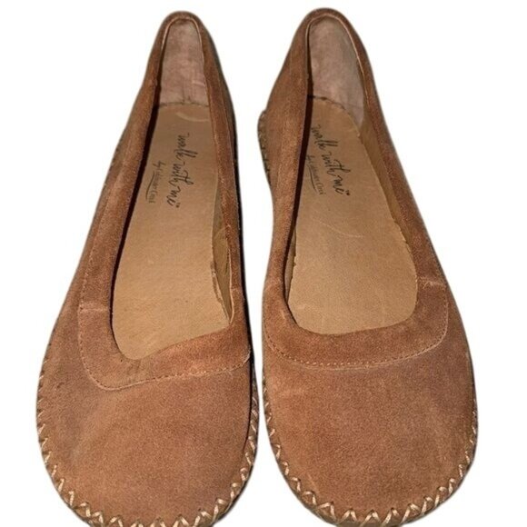 Walk With Me By Coldwater Cook Tan Suede Leather Flats Womens Shoes Size 7 - Picture 1 of 7